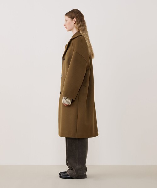 ウールダブルフェイス オーバルロングコート（チェスターコート