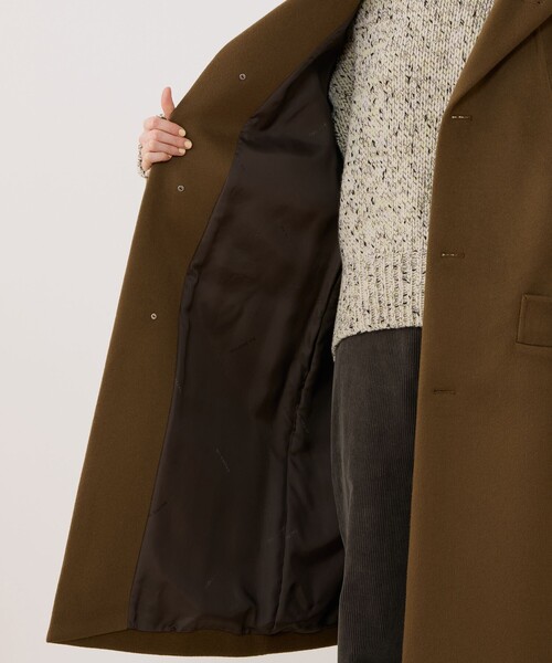 ウールダブルフェイス オーバルロングコート（チェスターコート