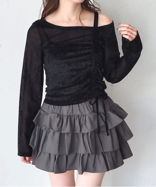 tiptop(ティップトップ)の「シアーベロアドロストプルオーバー(Tシャツ/カットソー・レディース・ブラック/アイボリー/チャコールグレー・FREE)」の18枚目の写真