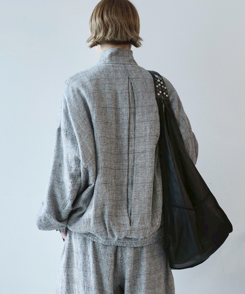 JOURNAL STANDARD LUXE(ジャーナルスタンダード ラックス)の「シルクMIXチェックブルゾン(その他アウター・レディース・グレー系その他・FREE)」の4枚目の写真