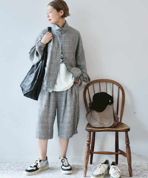 JOURNAL STANDARD LUXE(ジャーナルスタンダード ラックス)の「シルクMIXチェックブルゾン(その他アウター・レディース・グレー系その他・FREE)」の5枚目の写真