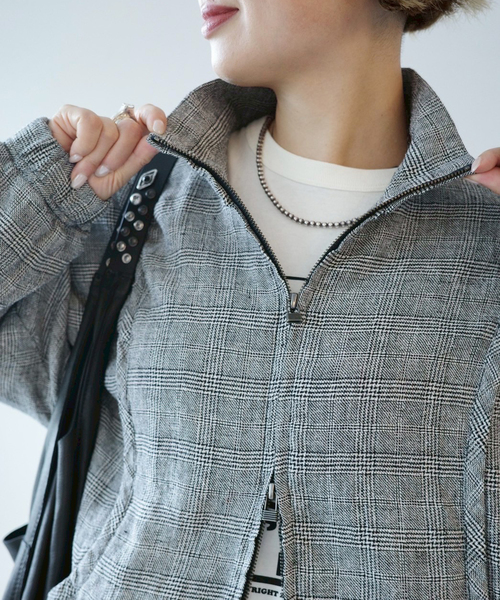 ジャーナルスタンダードラックス　TS(S)/ティーエスエス　チェック　ブルゾン シルクMIXチェックブルゾン（その他アウター）｜JOURNAL STANDARD LUXE