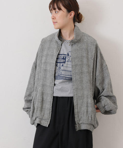 シルクMIXチェックブルゾン(その他アウター)|JOURNAL STANDARD LUXE シルクMIXチェックブルゾン(その他アウター)|JOURNAL STANDARD LUXE
