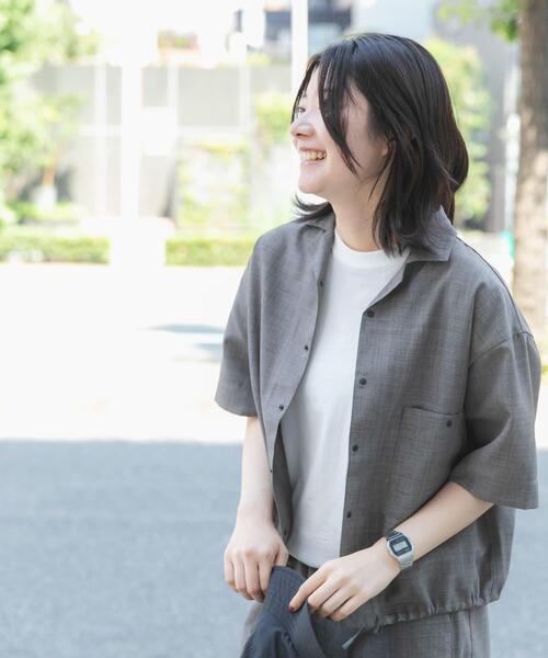 EKAL(エカル)の「『UR TECH』ハイツイストオープンカラーシャツ(シャツ/ブラウス・レディース・モカ/チャコールグレー・ONE)」の17枚目の写真
