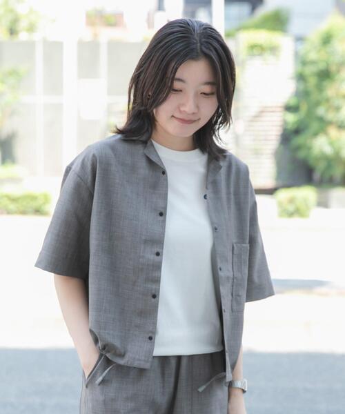 EKAL(エカル)の「『UR TECH』ハイツイストオープンカラーシャツ(シャツ/ブラウス・レディース・モカ/チャコールグレー・ONE)」の21枚目の写真