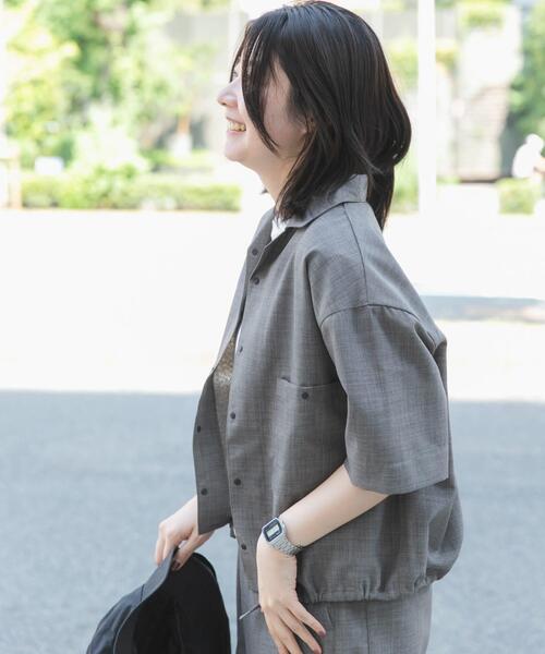 EKAL(エカル)の「『UR TECH』ハイツイストオープンカラーシャツ(シャツ/ブラウス・レディース・モカ/チャコールグレー・ONE)」の22枚目の写真