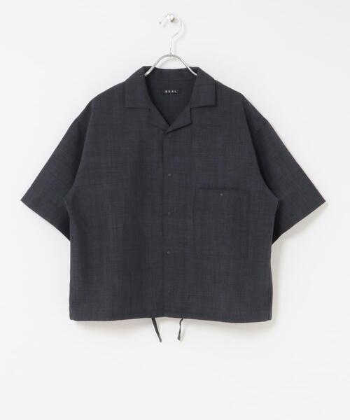 EKAL(エカル)の「『UR TECH』ハイツイストオープンカラーシャツ(シャツ/ブラウス・レディース・モカ/チャコールグレー・ONE)」の7枚目の写真