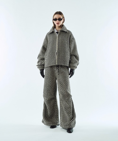 seyto（セイト）の「Tweed volume tuck wide pants / ツイードボリュームワイドパンツ（その他パンツ・メンズ・ホワイト/ブラック/ブラウン・2/1/3）」の9枚目の写真