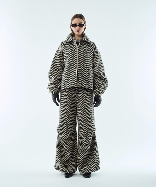 seyto（セイト）の「Tweed volume tuck wide pants / ツイードボリュームワイドパンツ（その他パンツ・メンズ・ホワイト/ブラック/ブラウン・2/1/3）」の10枚目の写真
