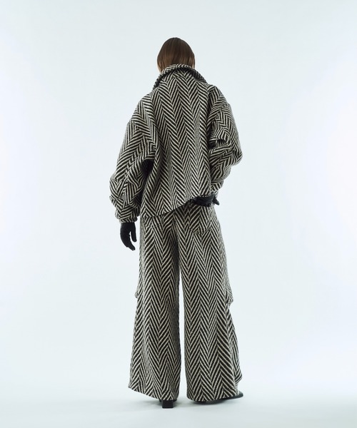 seyto（セイト）の「Tweed volume tuck wide pants / ツイードボリュームワイドパンツ（その他パンツ・メンズ・ホワイト/ブラック/ブラウン・2/1/3）」の11枚目の写真