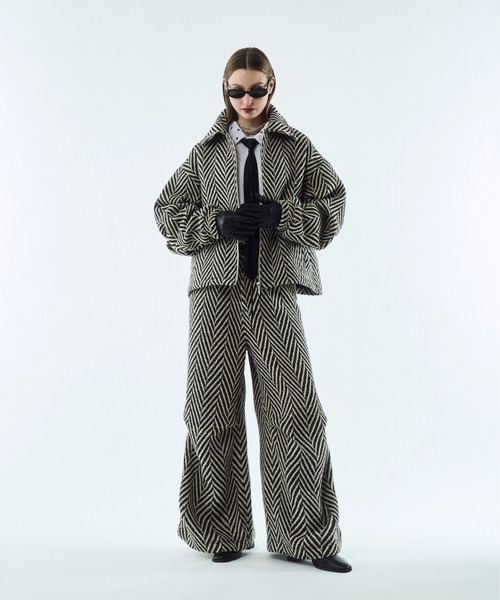 seyto（セイト）の「Tweed volume tuck wide pants / ツイードボリュームワイドパンツ（その他パンツ・メンズ・ホワイト/ブラック/ブラウン・2/1/3）」の14枚目の写真