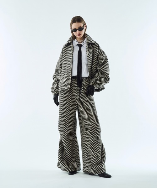 seyto（セイト）の「Tweed volume tuck wide pants / ツイードボリュームワイドパンツ（その他パンツ・メンズ・ホワイト/ブラック/ブラウン・2/1/3）」の15枚目の写真
