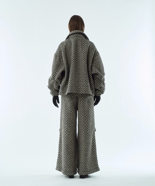 seyto（セイト）の「Tweed volume tuck wide pants / ツイードボリュームワイドパンツ（その他パンツ・メンズ・ホワイト/ブラック/ブラウン・2/1/3）」の12枚目の写真