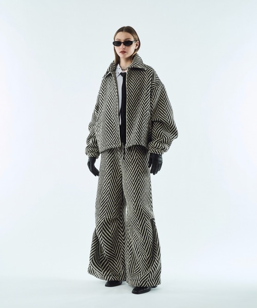 seyto（セイト）の「Tweed volume tuck wide pants / ツイードボリュームワイドパンツ（その他パンツ・メンズ・ホワイト/ブラック/ブラウン・2/1/3）」の16枚目の写真