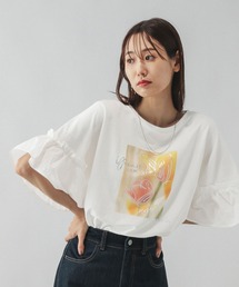 GLOBAL WORK | リメイク風フリルプリント7分袖/589278(Tシャツ/カットソー)