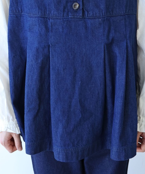 bulle de savon（ビュルデサボン）の「△８oz ムラ糸デニム ベスト（ベスト・レディース・ネイビー・FREE）」の19枚目の写真