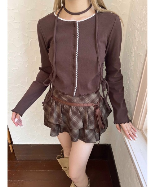 PHILLY(フィリー)の「《セットアップ対応》チョーカーセット レースポイントリブカーディガン(カーディガン/ボレロ・レディース・ブラウン/グレー/ブラック・FREE)」の17枚目の写真