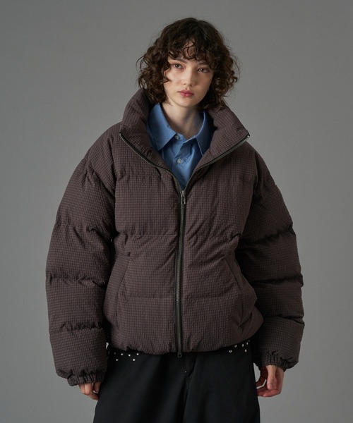 ONCILY（オンシェリー）の「CHECKED PADDING STAND-NECK BLOUSON / チェック中綿スタンドネックブルゾン（ブルゾン・メンズ・ブラック/ネイビー/ダークブラウン・SMALL/MEDIUM/LARGE）」の3枚目の写真