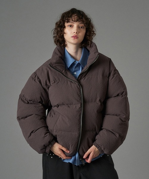 ONCILY（オンシェリー）の「CHECKED PADDING STAND-NECK BLOUSON / チェック中綿スタンドネックブルゾン（ブルゾン・メンズ・ブラック/ネイビー/ダークブラウン・SMALL/MEDIUM/LARGE）」の15枚目の写真