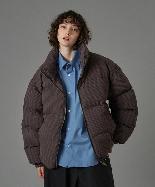 ONCILY（オンシェリー）の「CHECKED PADDING STAND-NECK BLOUSON / チェック中綿スタンドネックブルゾン（ブルゾン・メンズ・ブラック/ネイビー/ダークブラウン・SMALL/MEDIUM/LARGE）」の16枚目の写真