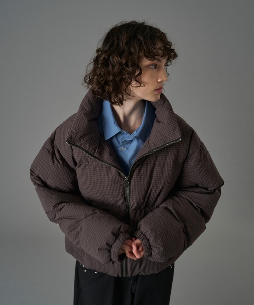 ONCILY（オンシェリー）の「CHECKED PADDING STAND-NECK BLOUSON / チェック中綿スタンドネックブルゾン（ブルゾン・メンズ・ブラック/ネイビー/ダークブラウン・SMALL/MEDIUM/LARGE）」の17枚目の写真