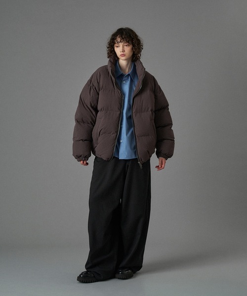 ONCILY（オンシェリー）の「CHECKED PADDING STAND-NECK BLOUSON / チェック中綿スタンドネックブルゾン（ブルゾン・メンズ・ブラック/ネイビー/ダークブラウン・SMALL/MEDIUM/LARGE）」の18枚目の写真