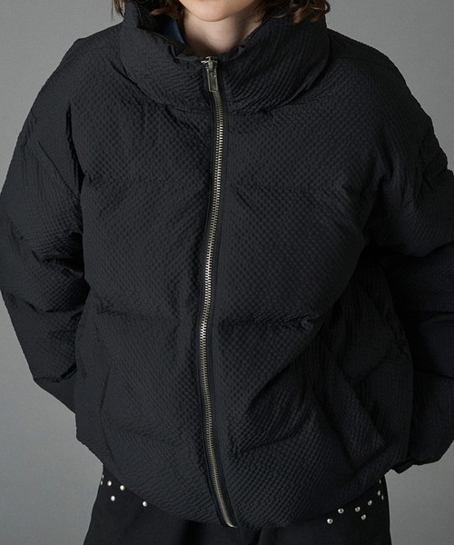 ONCILY（オンシェリー）の「CHECKED PADDING STAND-NECK BLOUSON / チェック中綿スタンドネックブルゾン（ブルゾン・メンズ・ブラック/ネイビー/ダークブラウン・SMALL/MEDIUM/LARGE）」の5枚目の写真