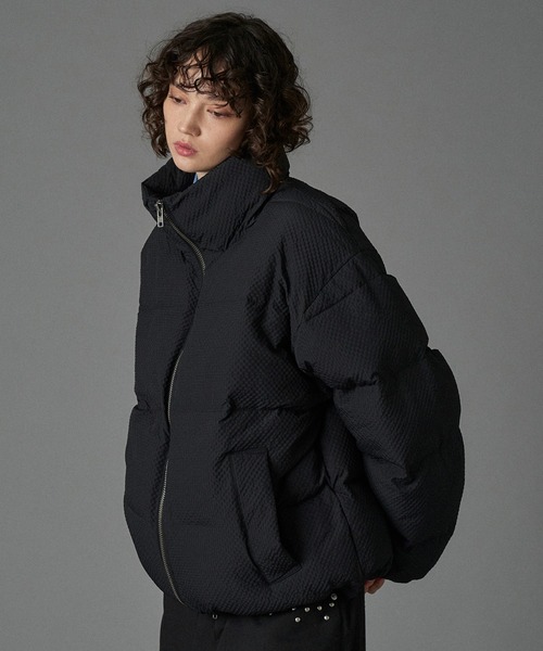 ONCILY（オンシェリー）の「CHECKED PADDING STAND-NECK BLOUSON / チェック中綿スタンドネックブルゾン（ブルゾン・メンズ・ブラック/ネイビー/ダークブラウン・SMALL/MEDIUM/LARGE）」の6枚目の写真