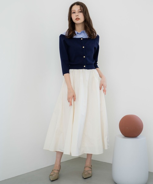 NOELA（ノエラ）の「【WEB限定カラーあり】シャツレイヤードライクニット（ニット/セーター・レディース・ブラック/ネイビー/ベージュ・フリー）」の16枚目の写真