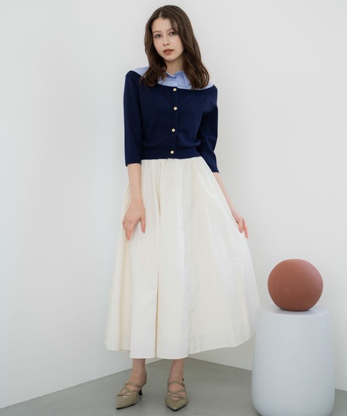 NOELA（ノエラ）の「【WEB限定カラーあり】シャツレイヤードライクニット（ニット/セーター・レディース・ブラック/ネイビー/ベージュ・フリー）」の17枚目の写真