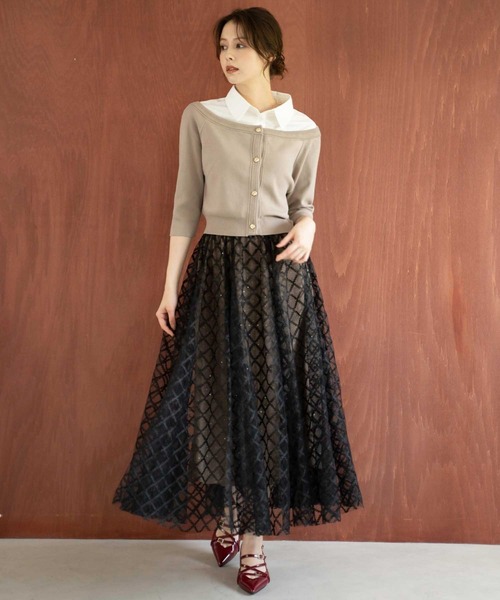 NOELA（ノエラ）の「【WEB限定カラーあり】シャツレイヤードライクニット（ニット/セーター・レディース・ブラック/ネイビー/ベージュ・フリー）」の22枚目の写真