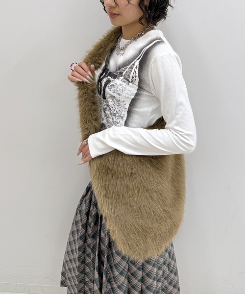 Oriens JOURNAL STANDARD(オリエンス ジャーナルスタンダード)の「ファーショルダーバッグ(ショルダーバッグ・レディース・ブラウン・FREE)」の15枚目の写真