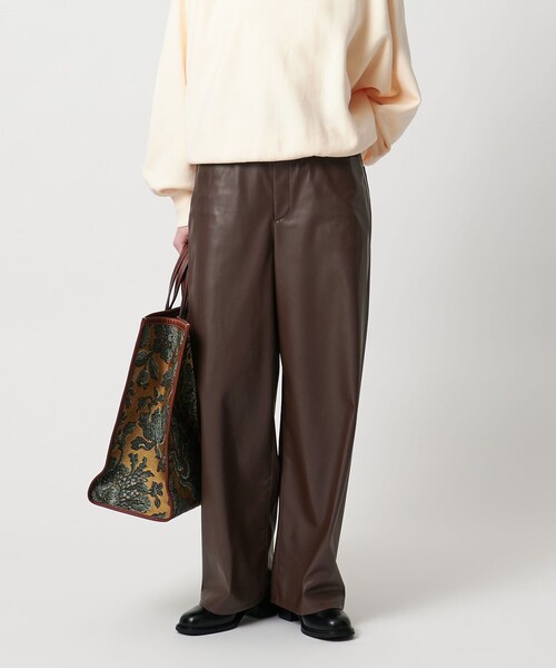 セール】レザーライク ストレート パンツ ウォッシャブル（その他