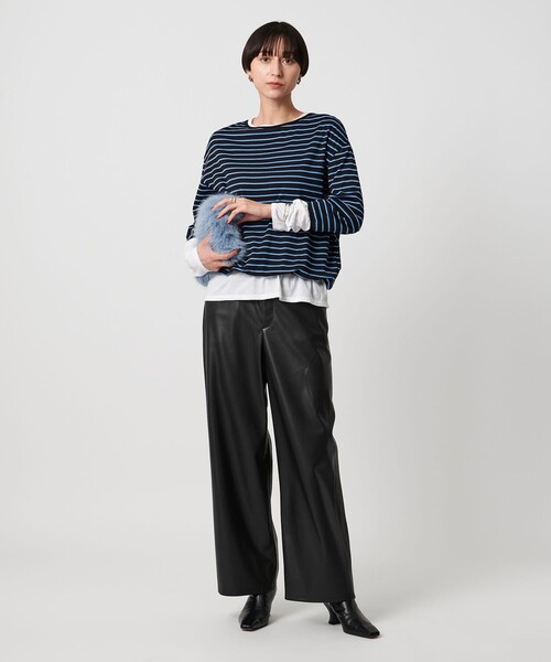 セール】レザーライク ストレート パンツ ウォッシャブル（その他