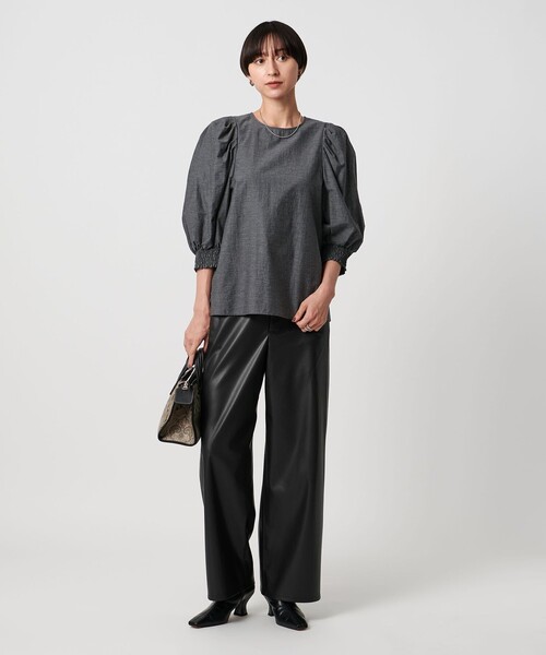 セール】レザーライク ストレート パンツ ウォッシャブル（その他