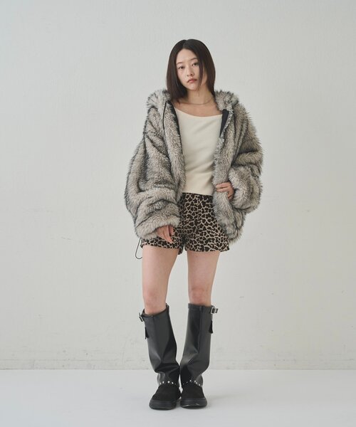 WHO'S WHO gallery(フーズフーギャラリー)の「レオパードジャガードショーツ(その他パンツ・レディース・ブラウン/ブラック・FREE)」の10枚目の写真