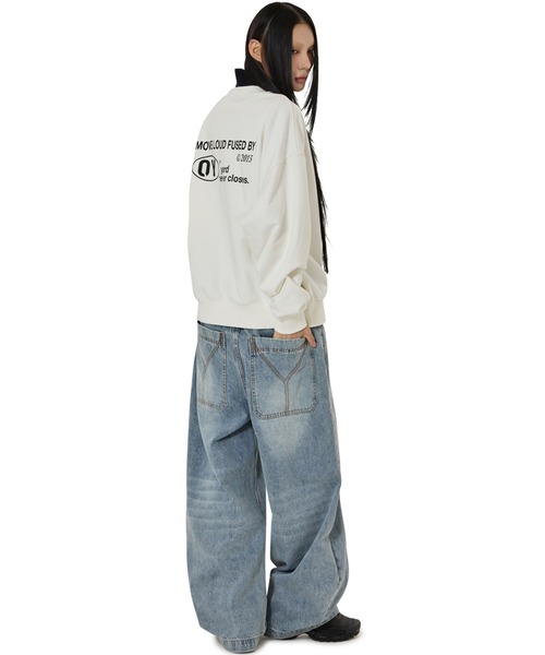 OY(オーワイ)の「『OY/オーワイ』LOGO ZIPPER SWEATSHIRT/ロゴ ジッパー スウェットシャツ(スウェット・レディース・ホワイト/ブラック・FREE)」の12枚目の写真