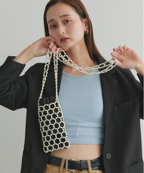 ad thie（アドティエ）の「ビーズ ミニショルダーバッグ（ショルダーバッグ・レディース・シルバー/ブラック/ホワイト・FREE）」の8枚目の写真
