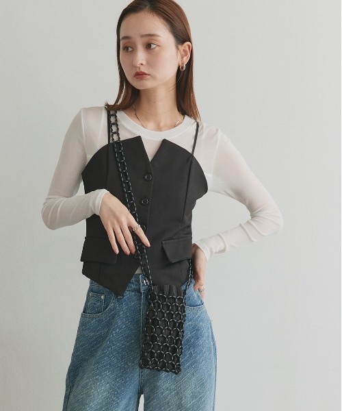 ad thie（アドティエ）の「ビーズ ミニショルダーバッグ（ショルダーバッグ・レディース・シルバー/ブラック/ホワイト・FREE）」の11枚目の写真