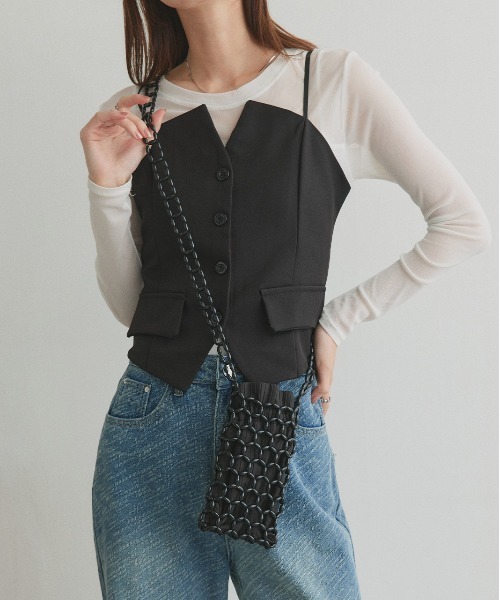 ad thie（アドティエ）の「ビーズ ミニショルダーバッグ（ショルダーバッグ・レディース・シルバー/ブラック/ホワイト・FREE）」の12枚目の写真