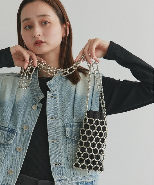 ad thie（アドティエ）の「ビーズ ミニショルダーバッグ（ショルダーバッグ・レディース・シルバー/ブラック/ホワイト・FREE）」の18枚目の写真