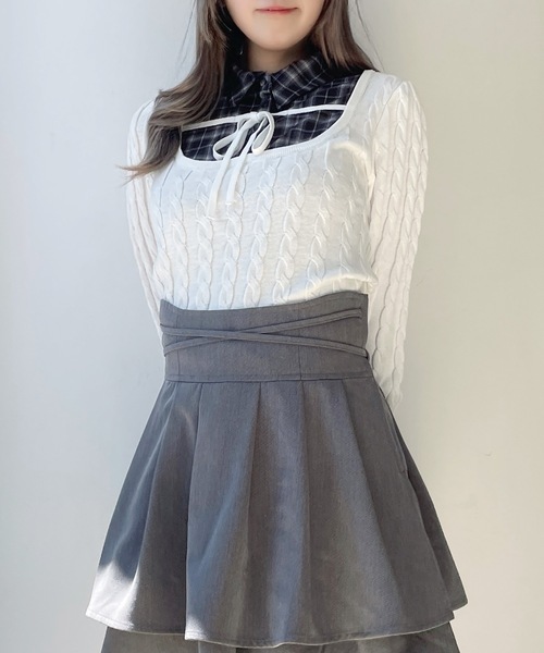 セール】レイヤードケーブルニット（ニット/セーター）｜abc une face