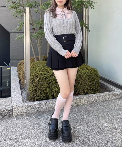 セール】レイヤードケーブルニット（ニット/セーター）｜abc une face