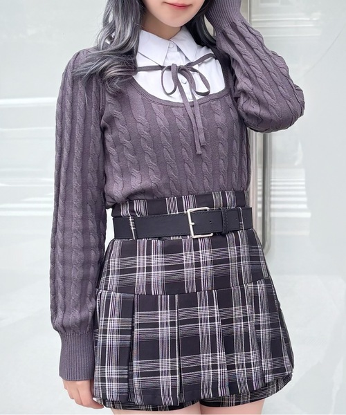 セール】レイヤードケーブルニット（ニット/セーター）｜abc une face