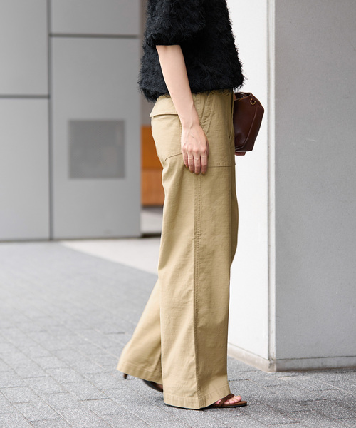 JOURNAL STANDARD relume（ジャーナルスタンダード　レリューム）の「《追加23》ワイドベイカーパンツ（カーゴパンツ・レディース・ホワイト/ベージュ/カーキ・38/34/36）」の5枚目の写真