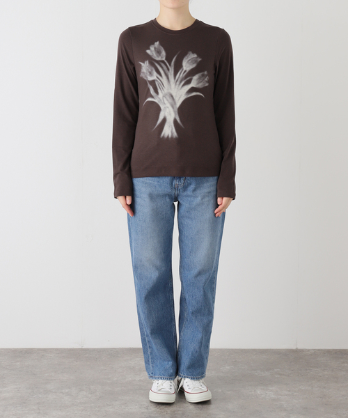 Kijun(キジュン)の「Kijun/キジュンRomantic Jersey Top(Tシャツ/カットソー・レディース・ブラウン/アイボリー・SMALL)」の3枚目の写真