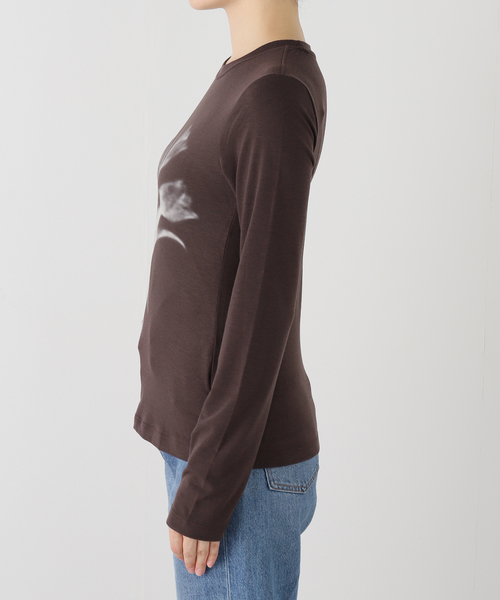 Kijun(キジュン)の「Kijun/キジュンRomantic Jersey Top(Tシャツ/カットソー・レディース・ブラウン/アイボリー・SMALL)」の5枚目の写真