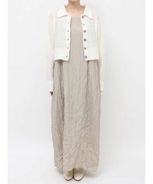 Htage（テージ）の「【Htage】フィブツイルキャミワンピース（ワンピース・レディース・アイボリー/ブラック・FREE）」の4枚目の写真