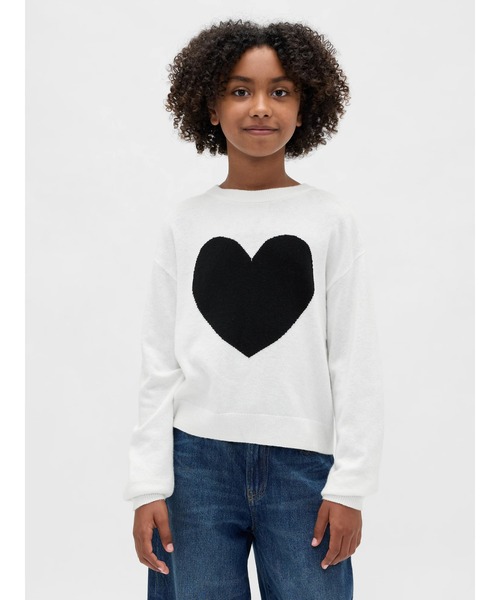 GAP(ギャップ)の「CashSoft カシミヤタッチ クルーネックセーター(キッズ)(ニット/セーター・キッズ・ホワイト・160cm/150cm/140cm/130cm/120cm/110cm)」の1枚目の写真
