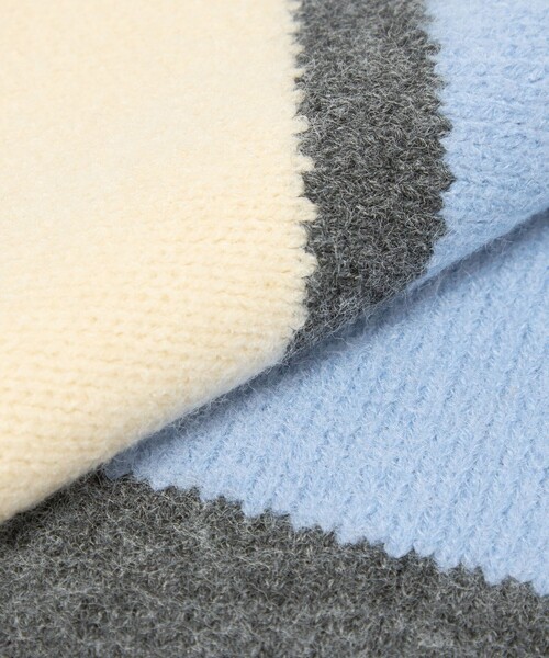 CITEN（シテン）の「＜CITEN＞カラーボーダーストール（ストール/ショール・レディース・ライトブルー/オレンジ・FREE）」の5枚目の写真